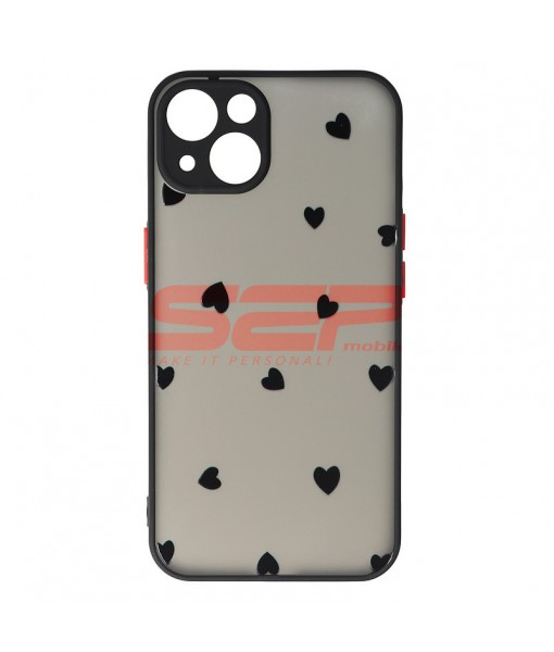 Husa iPhone 13, Plastic Dur cu protectie camera, Hearts